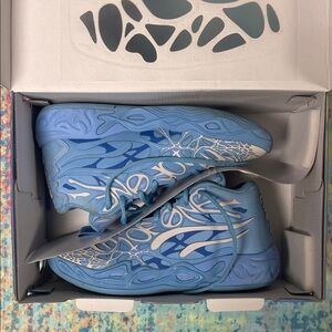 Puma Light Blue Lace-Up Sneakers with White Details
